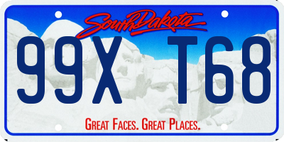 SD license plate 99XT68