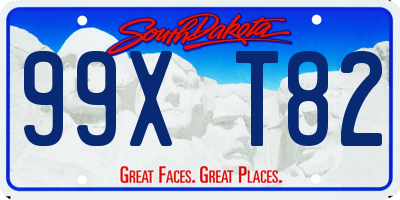 SD license plate 99XT82