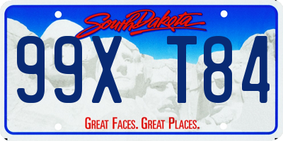 SD license plate 99XT84