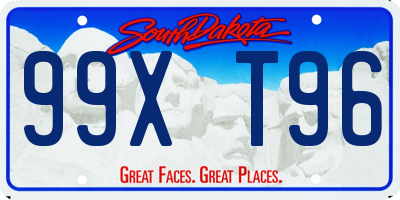 SD license plate 99XT96