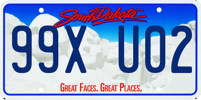SD license plate 99XU02