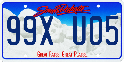 SD license plate 99XU05