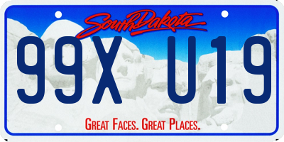 SD license plate 99XU19