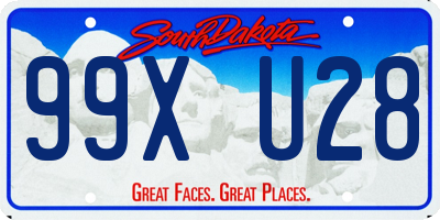 SD license plate 99XU28