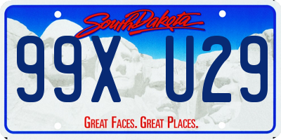 SD license plate 99XU29