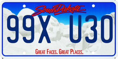 SD license plate 99XU30