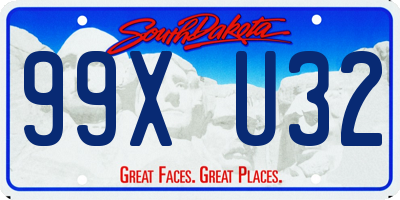 SD license plate 99XU32