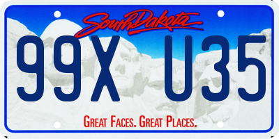 SD license plate 99XU35