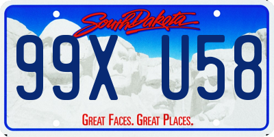 SD license plate 99XU58