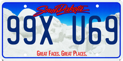 SD license plate 99XU69