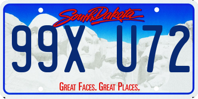 SD license plate 99XU72