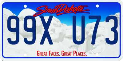 SD license plate 99XU73