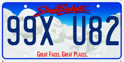 SD license plate 99XU82