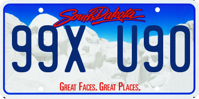 SD license plate 99XU90