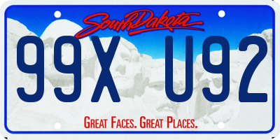 SD license plate 99XU92