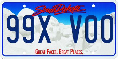 SD license plate 99XV00