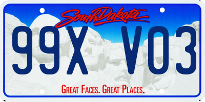 SD license plate 99XV03