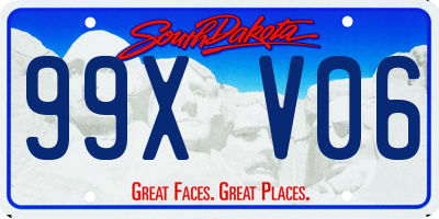 SD license plate 99XV06