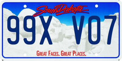 SD license plate 99XV07