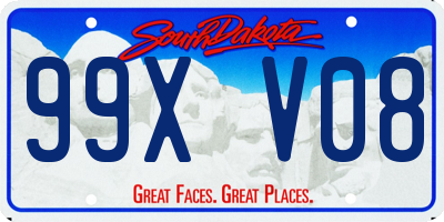 SD license plate 99XV08
