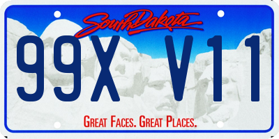 SD license plate 99XV11