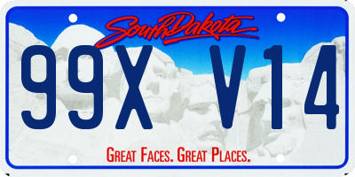 SD license plate 99XV14