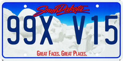 SD license plate 99XV15
