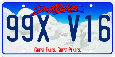 SD license plate 99XV16