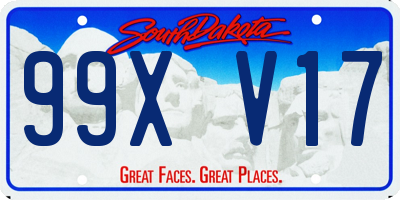 SD license plate 99XV17