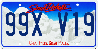 SD license plate 99XV19