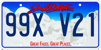 SD license plate 99XV21