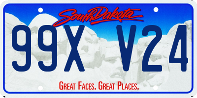 SD license plate 99XV24