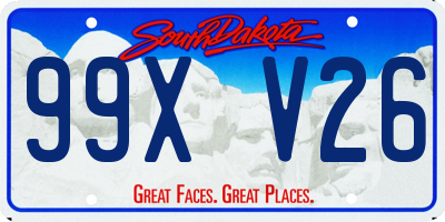 SD license plate 99XV26