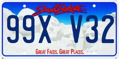 SD license plate 99XV32