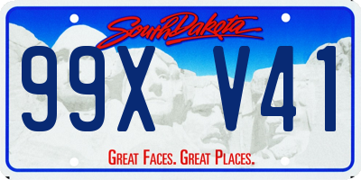 SD license plate 99XV41