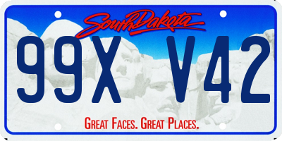 SD license plate 99XV42