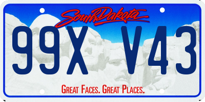 SD license plate 99XV43