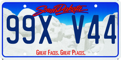 SD license plate 99XV44