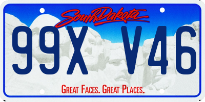 SD license plate 99XV46