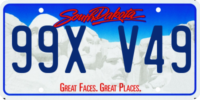 SD license plate 99XV49