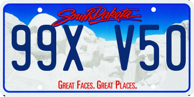 SD license plate 99XV50