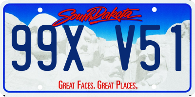 SD license plate 99XV51