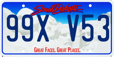 SD license plate 99XV53