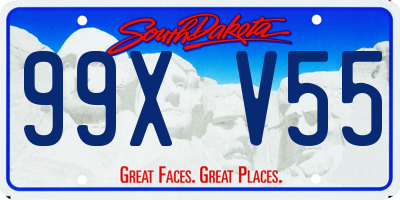 SD license plate 99XV55