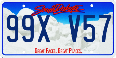 SD license plate 99XV57