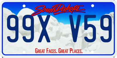 SD license plate 99XV59