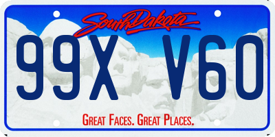 SD license plate 99XV60