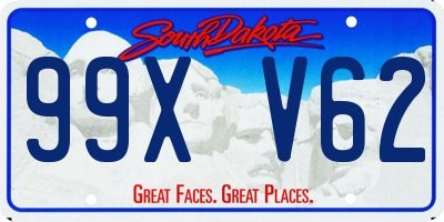 SD license plate 99XV62