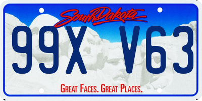 SD license plate 99XV63