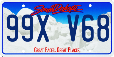 SD license plate 99XV68